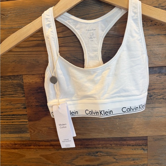 Calvin Klein Other - Calvin Klein White Modern Cotton Bralette with Logo Band